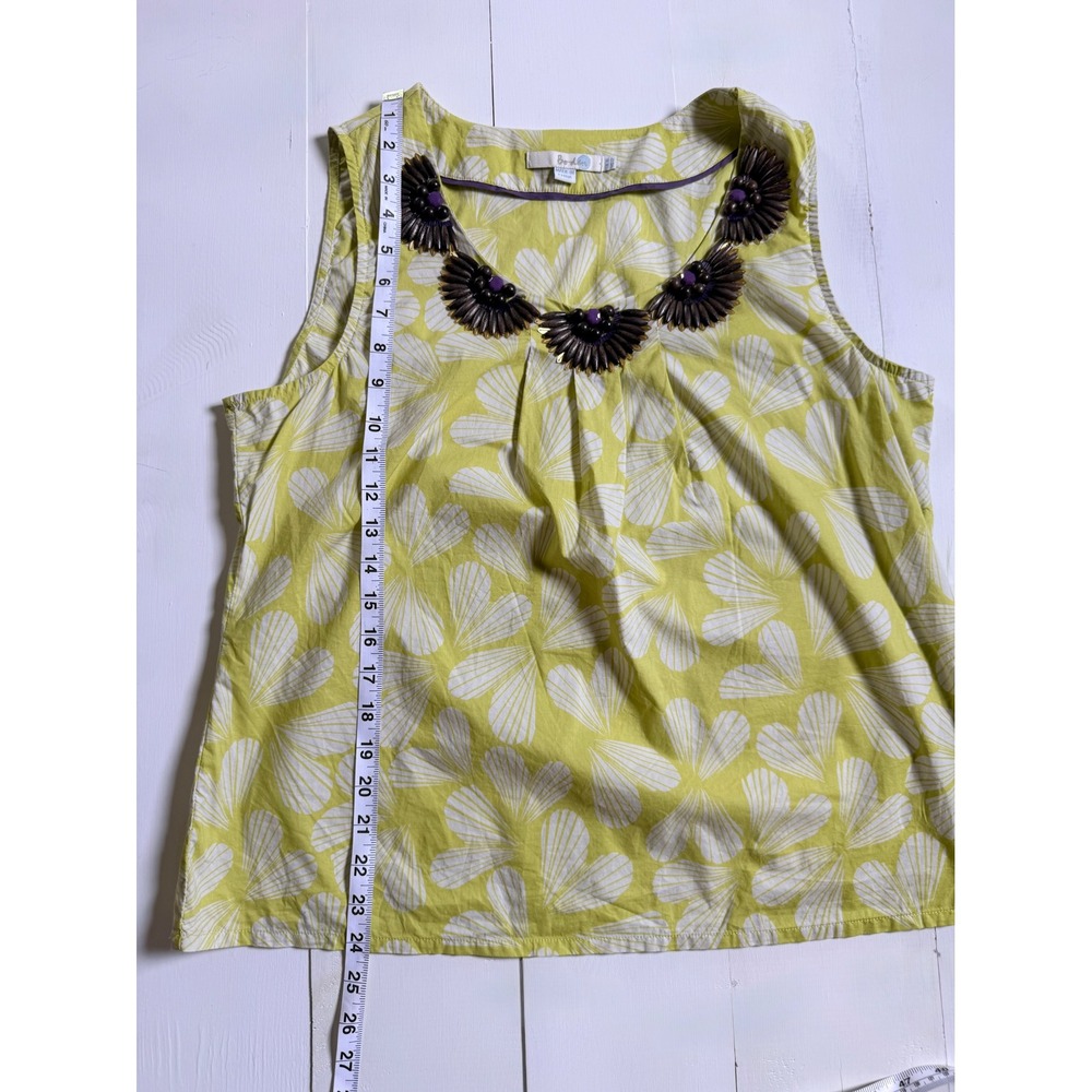 "Citrus Shell Siren" Boden Shell Print Sleeveless Cotton Top Coquette Aesthetic - Picture 8 of 10